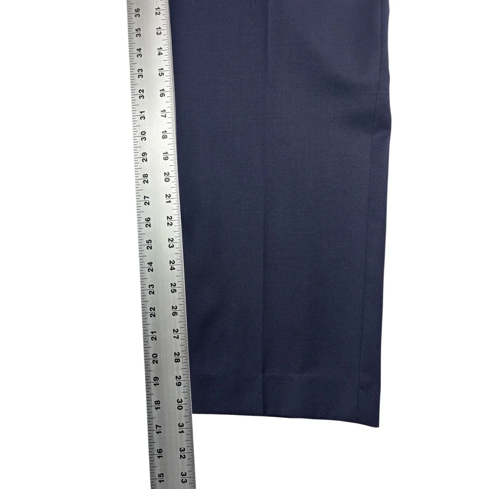 Jos A Bank 46R 40x30 Navy Blue 2pc Pant Suit Wool Tailored Fit Flat Front Modern